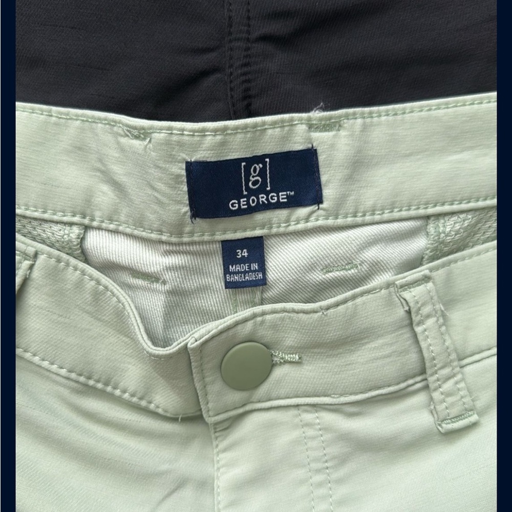 George Men’s 34 Black/Blue/Mint Shorts - Picture 2 of 6